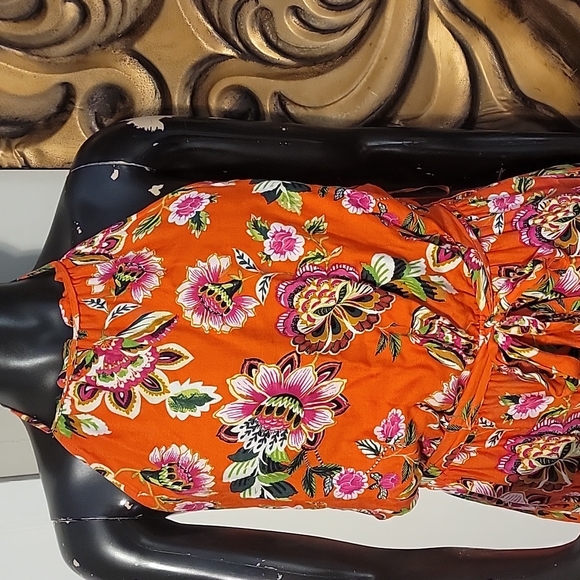 Tangerine  Floral maxi dress xl 🍊 - Picture 2 of 6